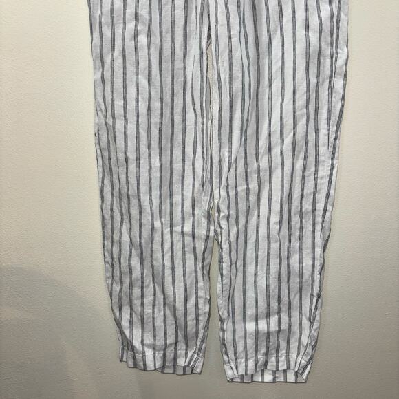 Quince 100% Linen Striped Pull On Pants – Size XS White and Black Striped Pants - Picture 13 of 16